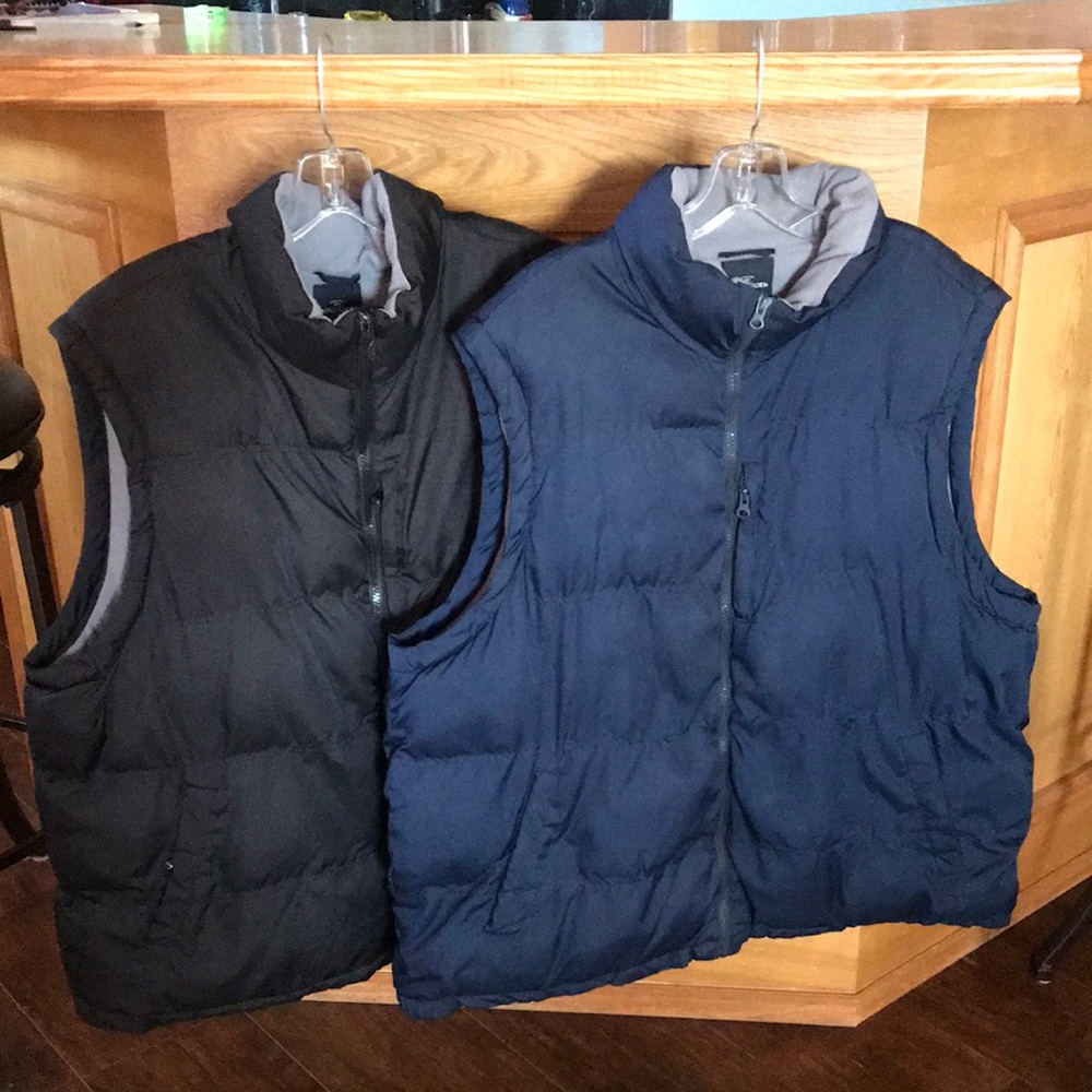 Men's Puffer Vest by Faded Glory - Black & Navy Blue XL 46-48